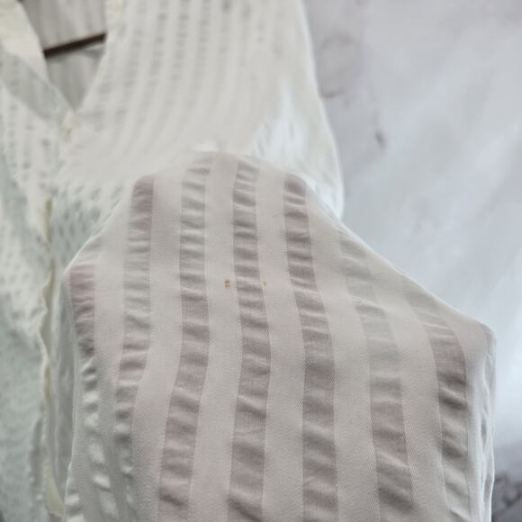 & Other Stories Dress Women 2 XS White Shift Seersucker Striped Button Stockholm - Picture 3 of 15